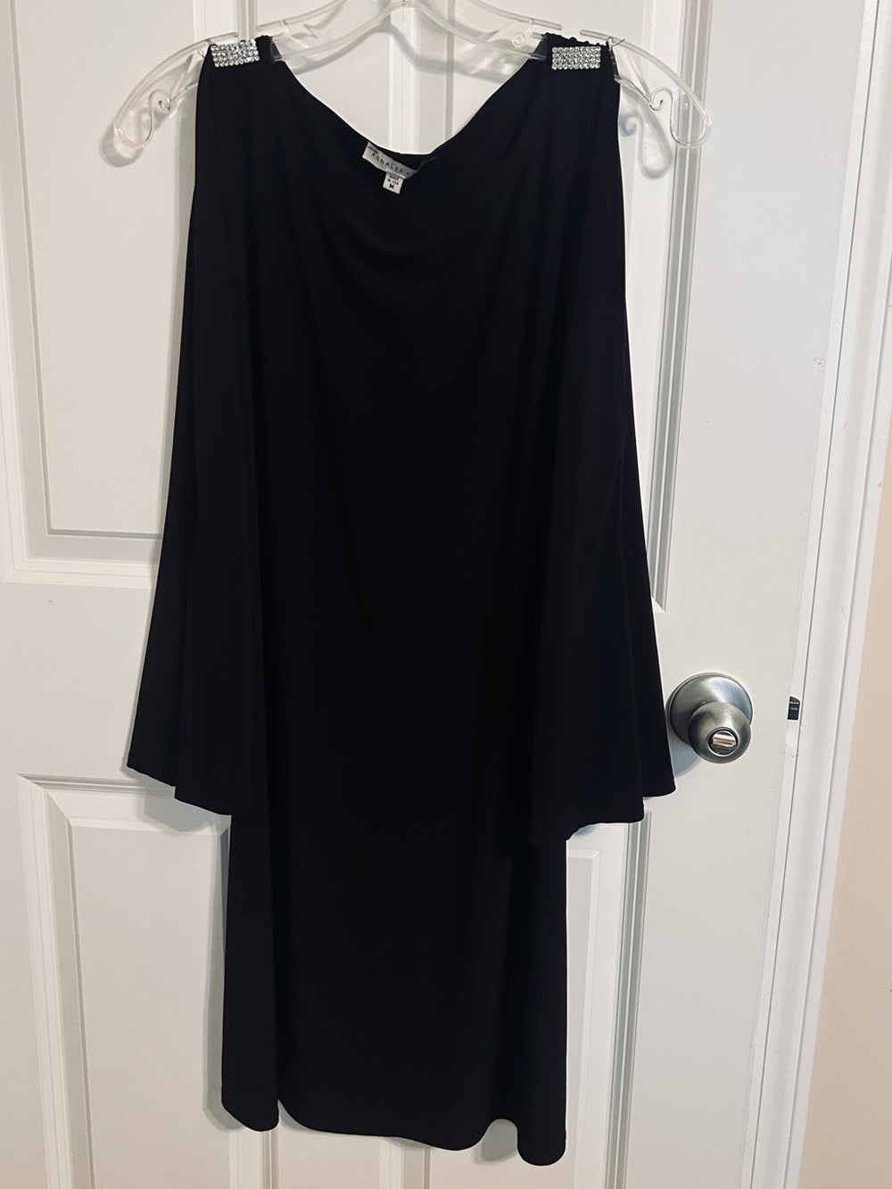 Black Embellished Shoulder Dress